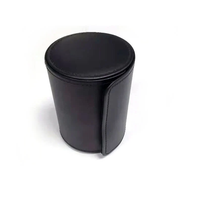Black Round Necktie Box Magnetic Buckle Leather Case - Image 4