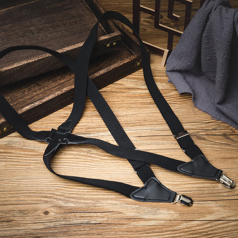 Black X-Back Holster Type Elastic Suspenders - Image 2