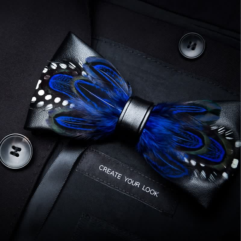 Blue Peacock Feather Bow Tie Collection Bundle - Image 5