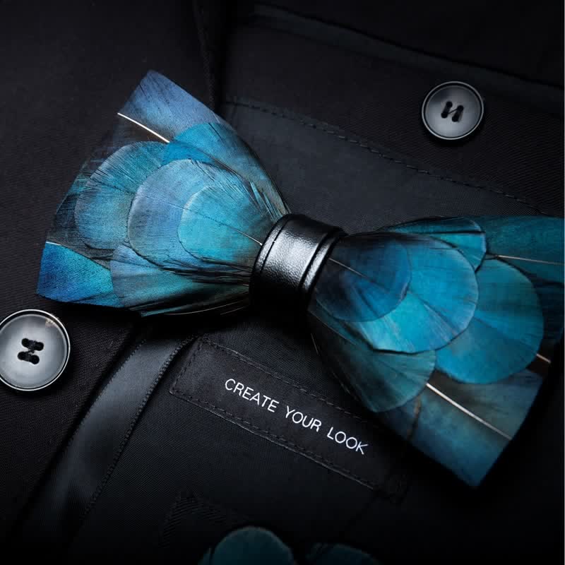 Blue Peacock Feather Bow Tie Collection Bundle - Image 7