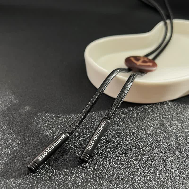 Boat Anchor Wooden Pendant Cowboy Bolo Tie - Image 3