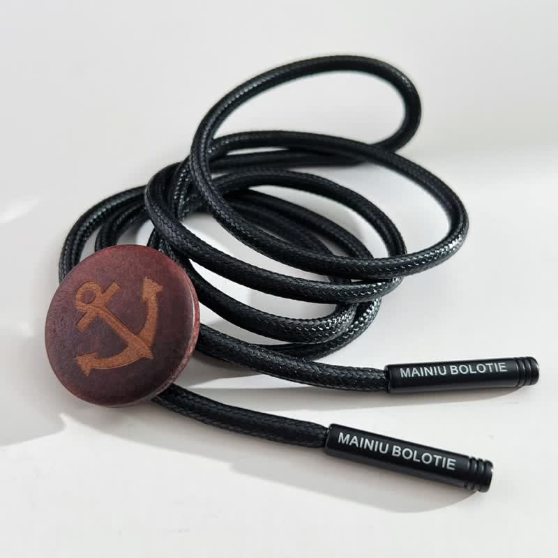 Boat Anchor Wooden Pendant Cowboy Bolo Tie - Image 7