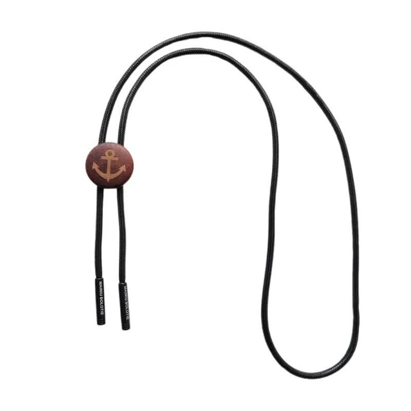 Boat Anchor Wooden Pendant Cowboy Bolo Tie - Image 8