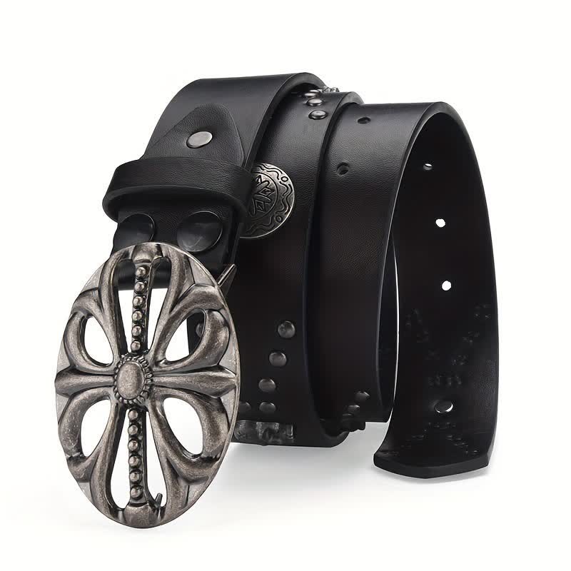 Bohemian Style Vintage Skeleton Riveted Leather Belt - Image 2