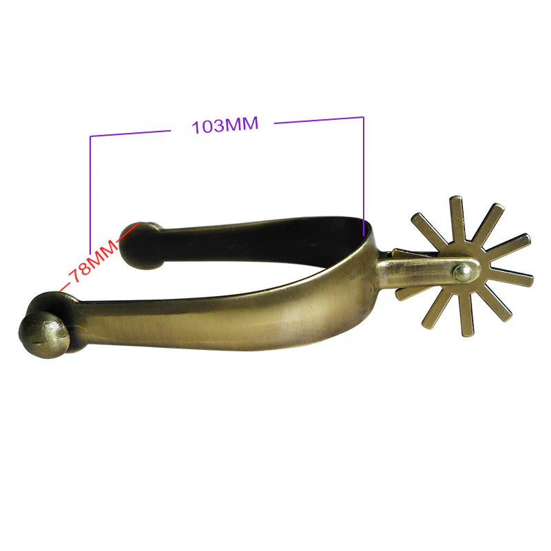 Brass Colored Cowboy Spurs With Buckles And Gear - Image 3