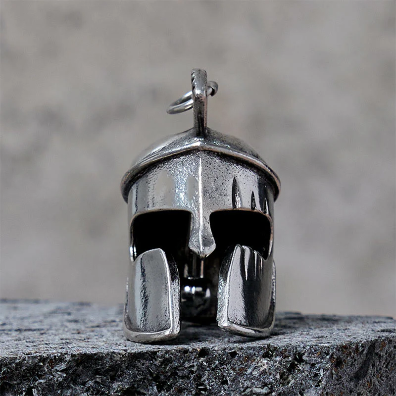 Brave Spartan Helmet Pendant Bell Keychain - Image 2