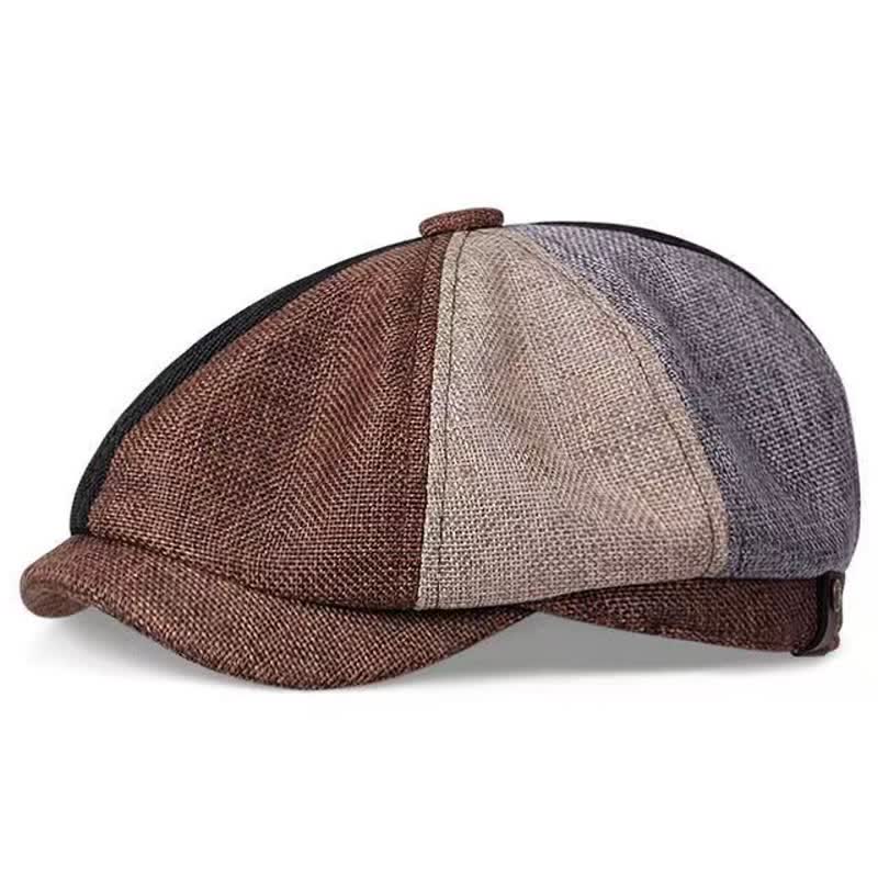 Casual Breathable Linen Octagonal Beret Cap - Image 10