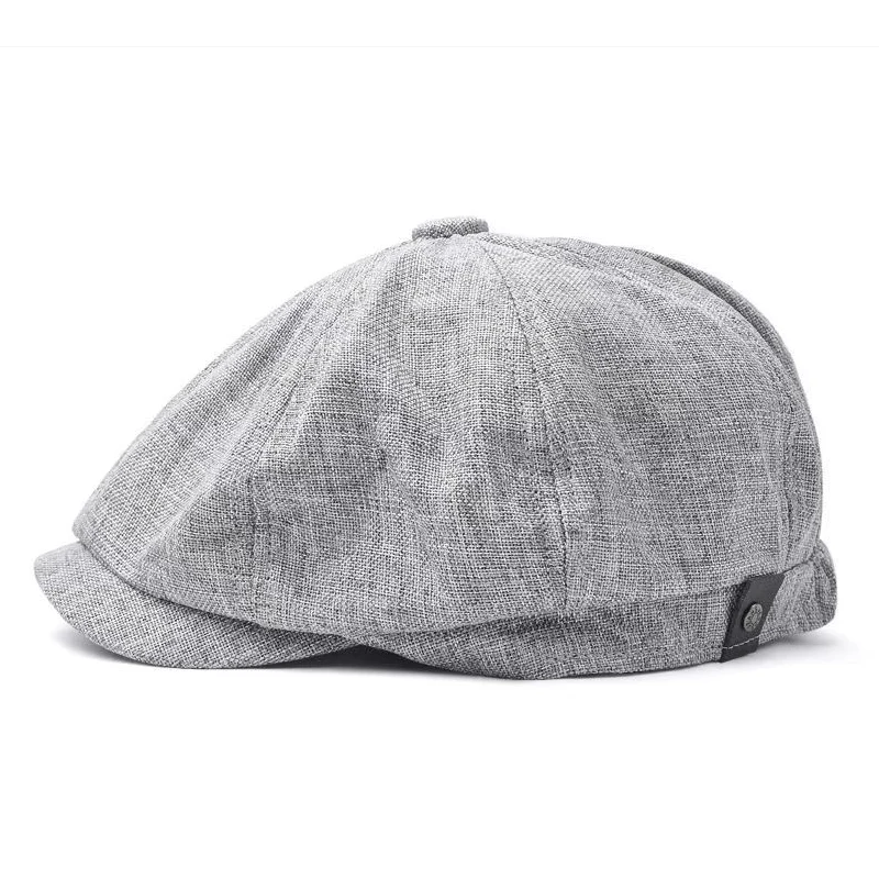 Casual Breathable Linen Octagonal Beret Cap - Image 4