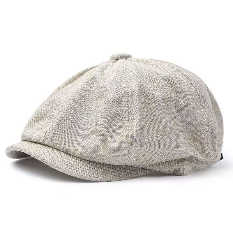 Casual Breathable Linen Octagonal Beret Cap - Image 9