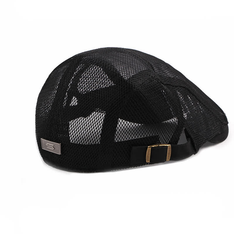 Breathable Sunhat Hollow Mesh Flat Cap Beret - Image 3
