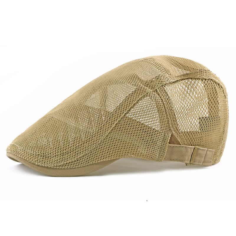 Breathable Sunhat Hollow Mesh Flat Cap Beret - Image 7