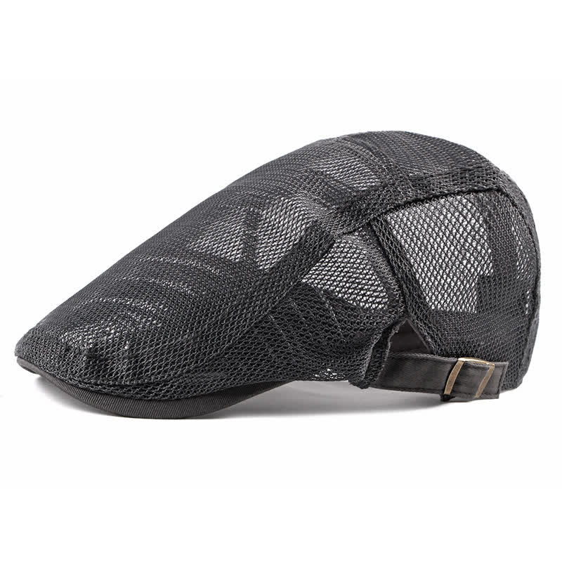 Breathable Sunhat Hollow Mesh Flat Cap Beret - Image 9