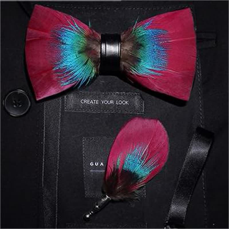 Bright-Coloured Handmade Feather Bow Tie Collection Bundle - Image 6