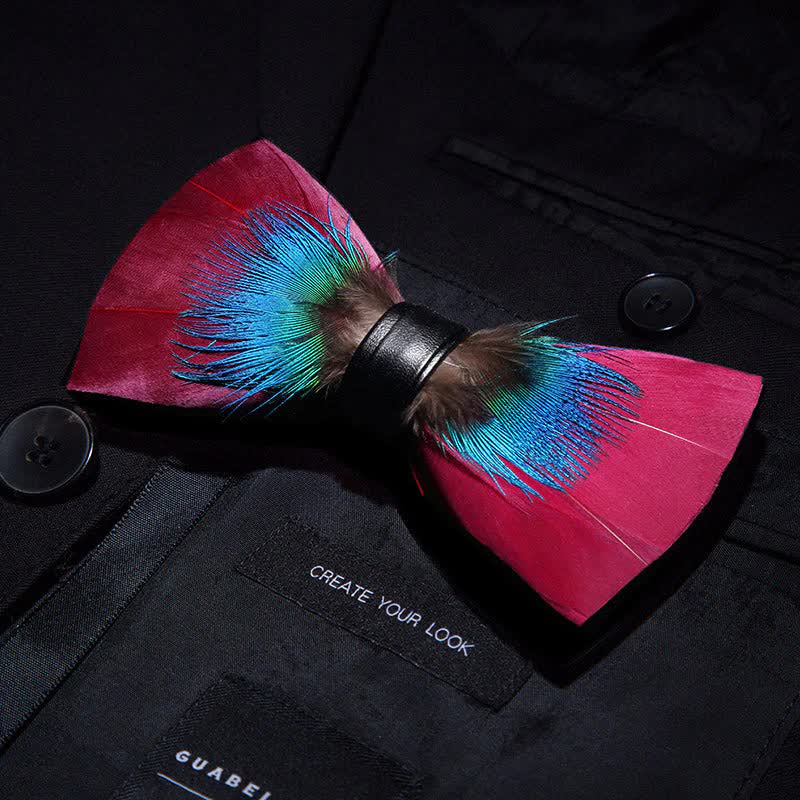 Bright-Coloured Handmade Feather Bow Tie Collection Bundle - Image 7