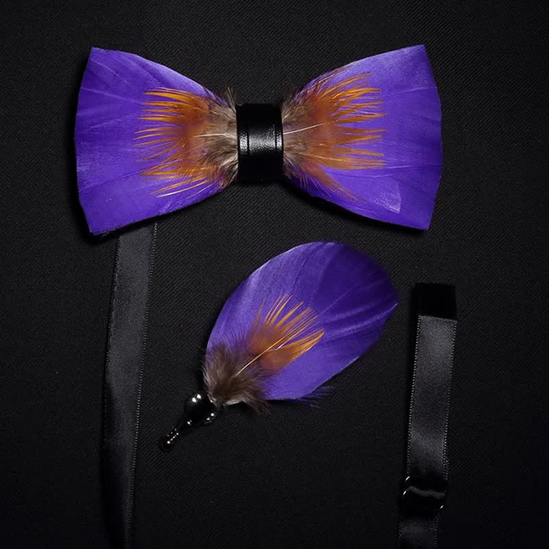 Bright-Coloured Handmade Feather Bow Tie Collection Bundle - Image 8