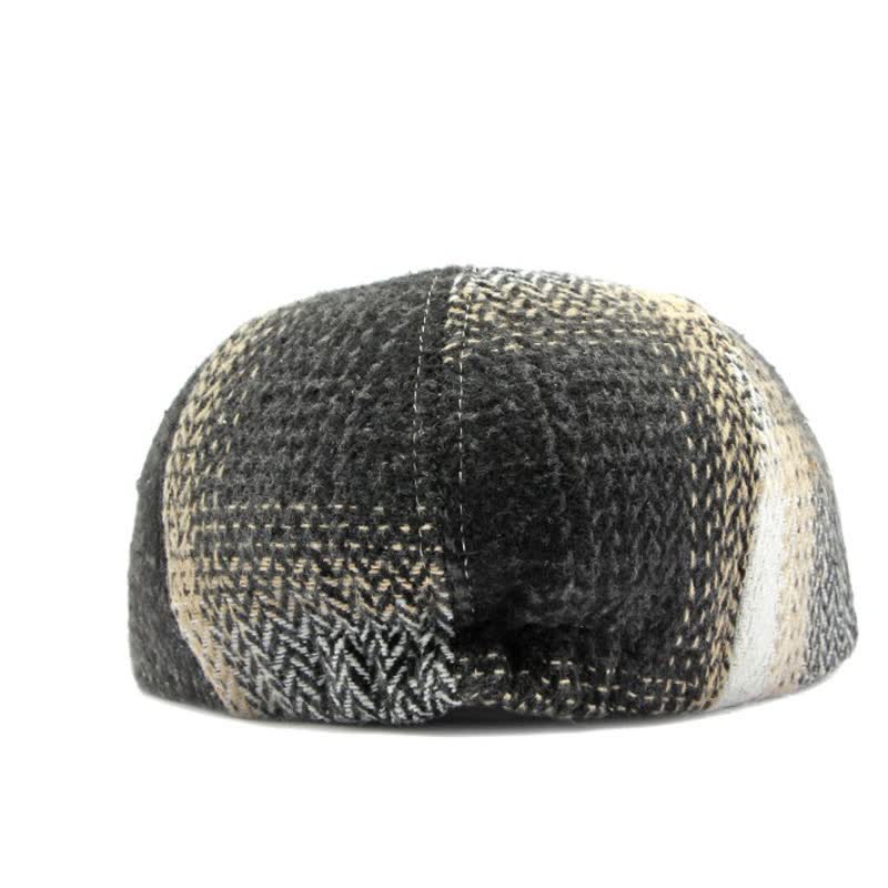 British Style Striped Herringbone Newsboy Beret Hat - Image 12