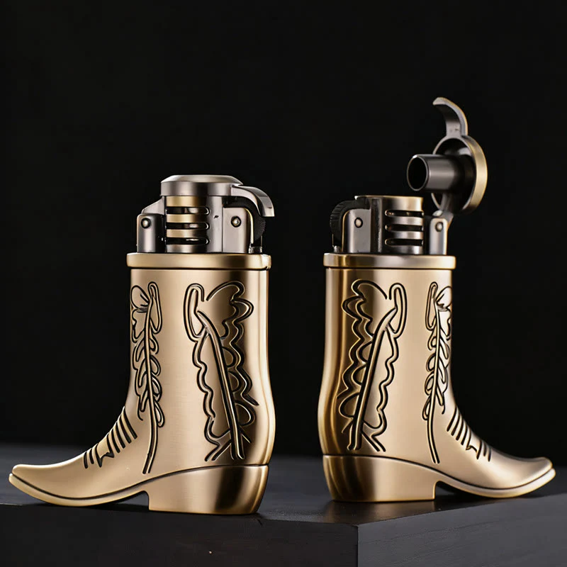 Bronze Cowboy Boot-Shaped Refillable Kerosene Lighter - Image 5