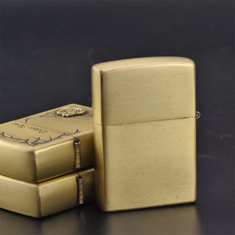 Bronze Embossed Roses Refillable Kerosene Lighter - Image 4