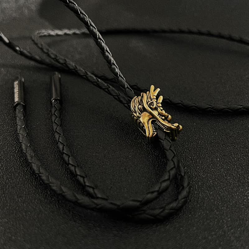 Bronze Little Dragon Head Bolo Tie - Image 2