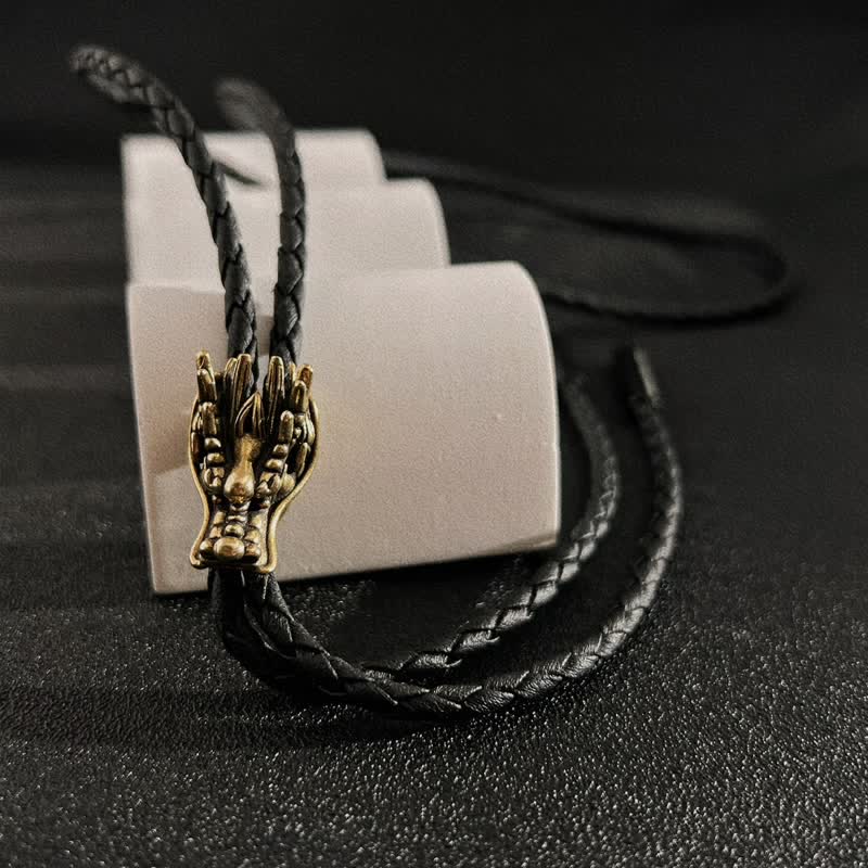 Bronze Little Dragon Head Bolo Tie - Image 4