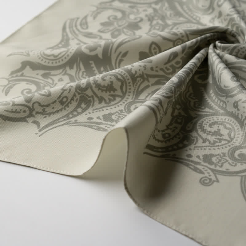 Retro Paisley Pattern Square Scarf with Scarf Buckle - Image 11