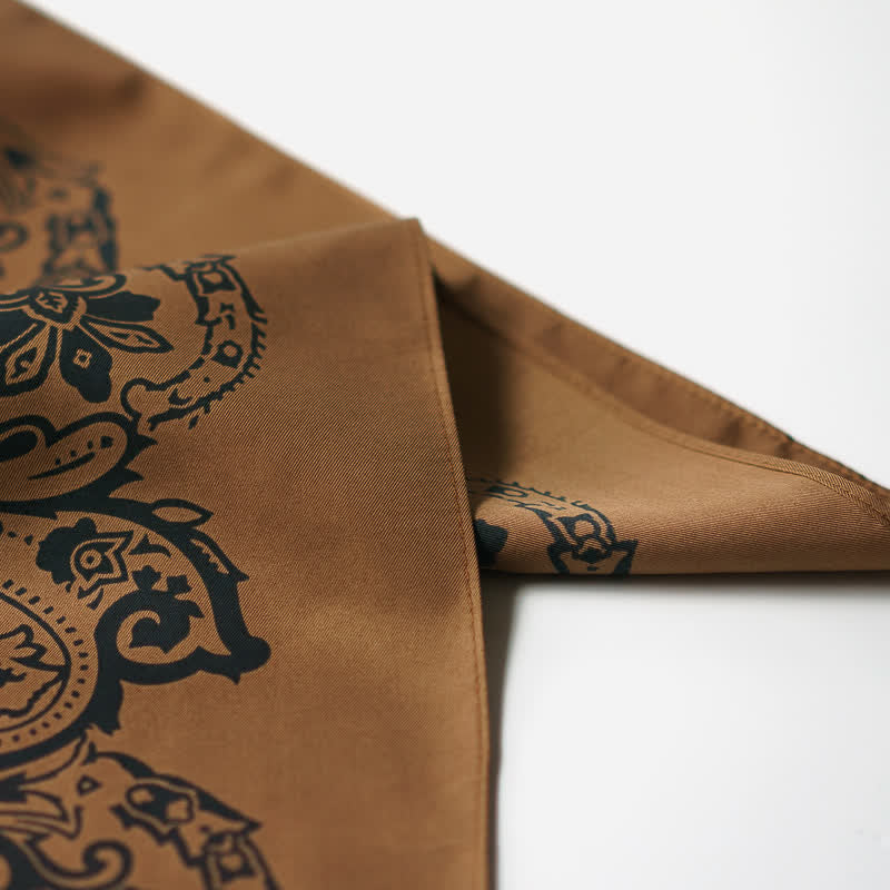 Retro Paisley Pattern Square Scarf with Scarf Buckle - Image 5