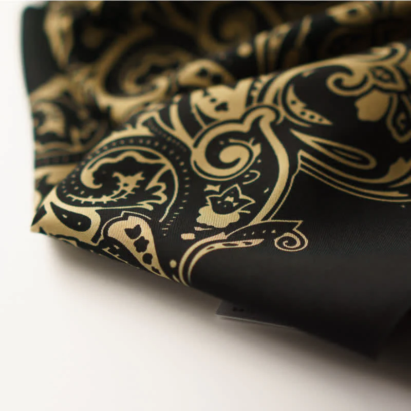 Retro Paisley Pattern Square Scarf with Scarf Buckle - Image 7