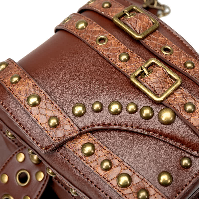 Brown Rock Motorcycle Chain Shoulder Waist Leg Bag - Image 14