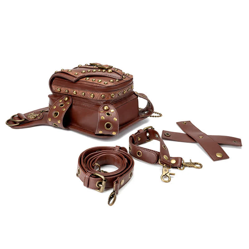 Brown Rock Motorcycle Chain Shoulder Waist Leg Bag - Image 6
