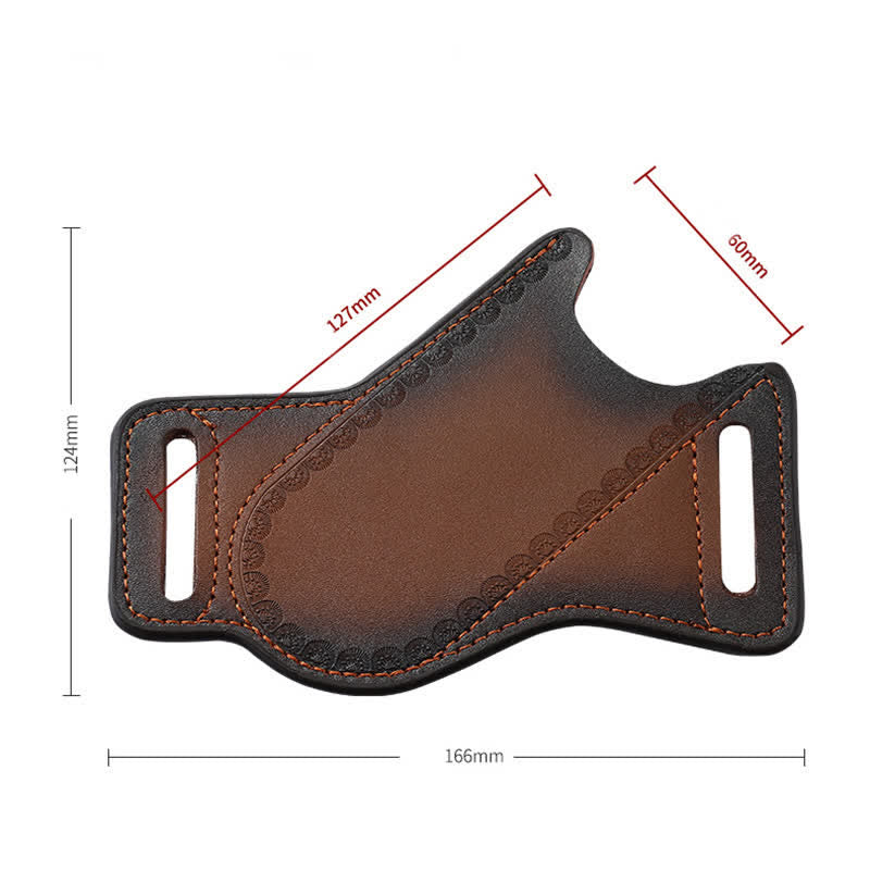 Brown Tool Carrier Folding Knife Sheath Leather Belt Bag - Image 6