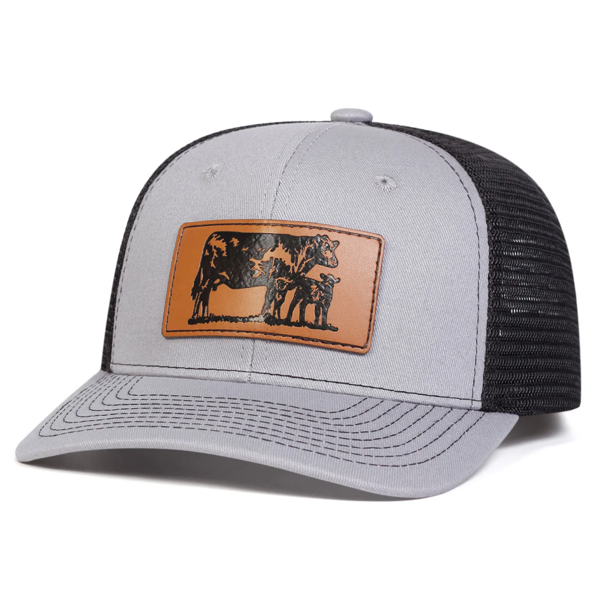 Bull Leads The Calf Adjustable Farmer Trucker Hat - Image 8