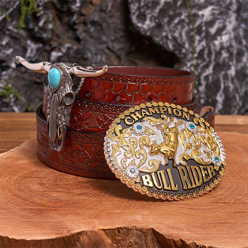 Bull Rider DIY Belt Buckle Turquoise Longhorn Bull Pendant Bundle Set - Image 7
