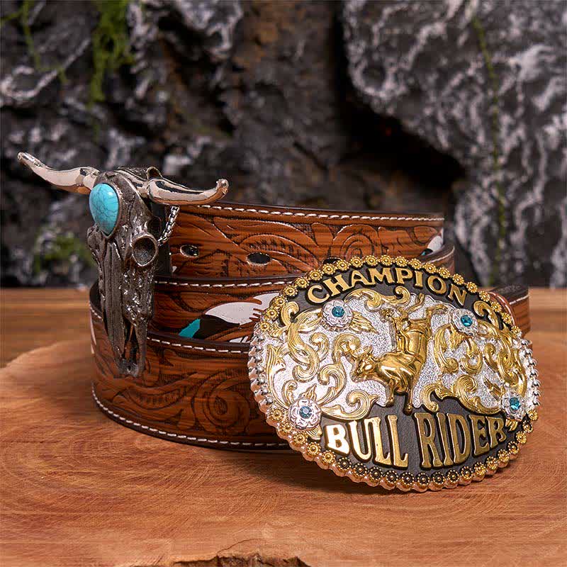 Bull Rider DIY Belt Buckle Turquoise Longhorn Bull Pendant Bundle Set - Image 8