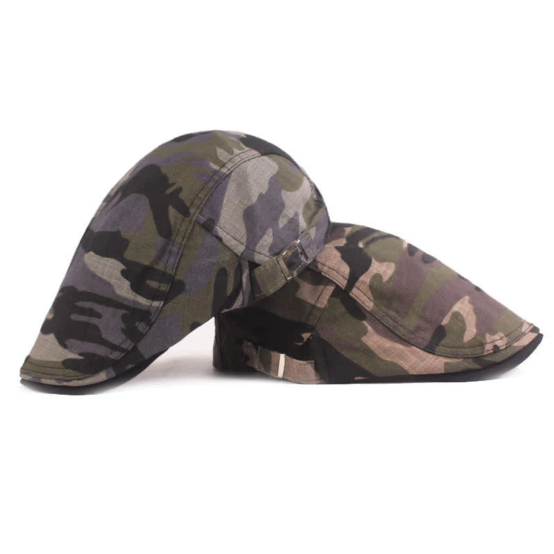 Camouflage Pattern Newsboy Flat Beret Hat - Image 2