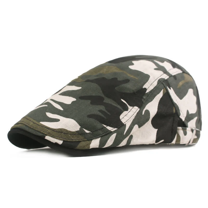 Camouflage Pattern Newsboy Flat Beret Hat - Image 8
