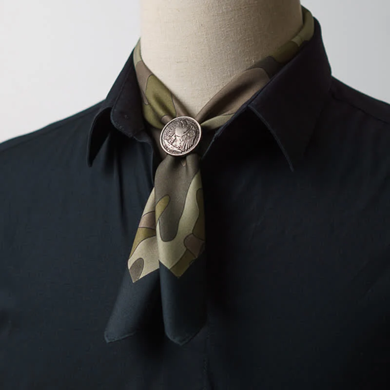 Camouflage Pattern Square Scarf with Scarf Buckle - Image 3
