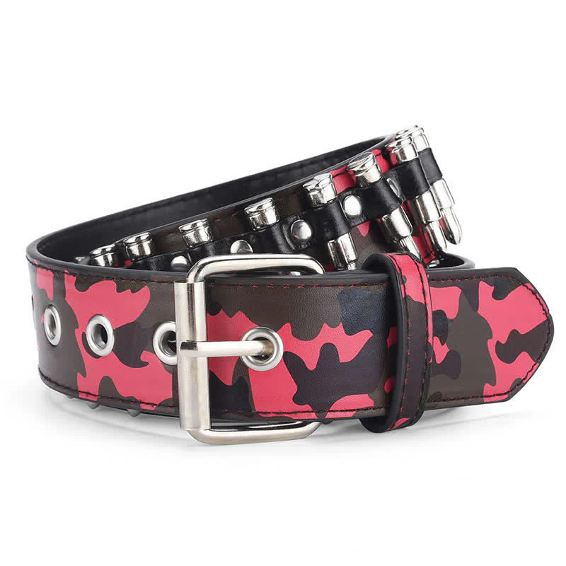 Camouflage Rock Wild Bullet Rivets Leather Belt - Image 9