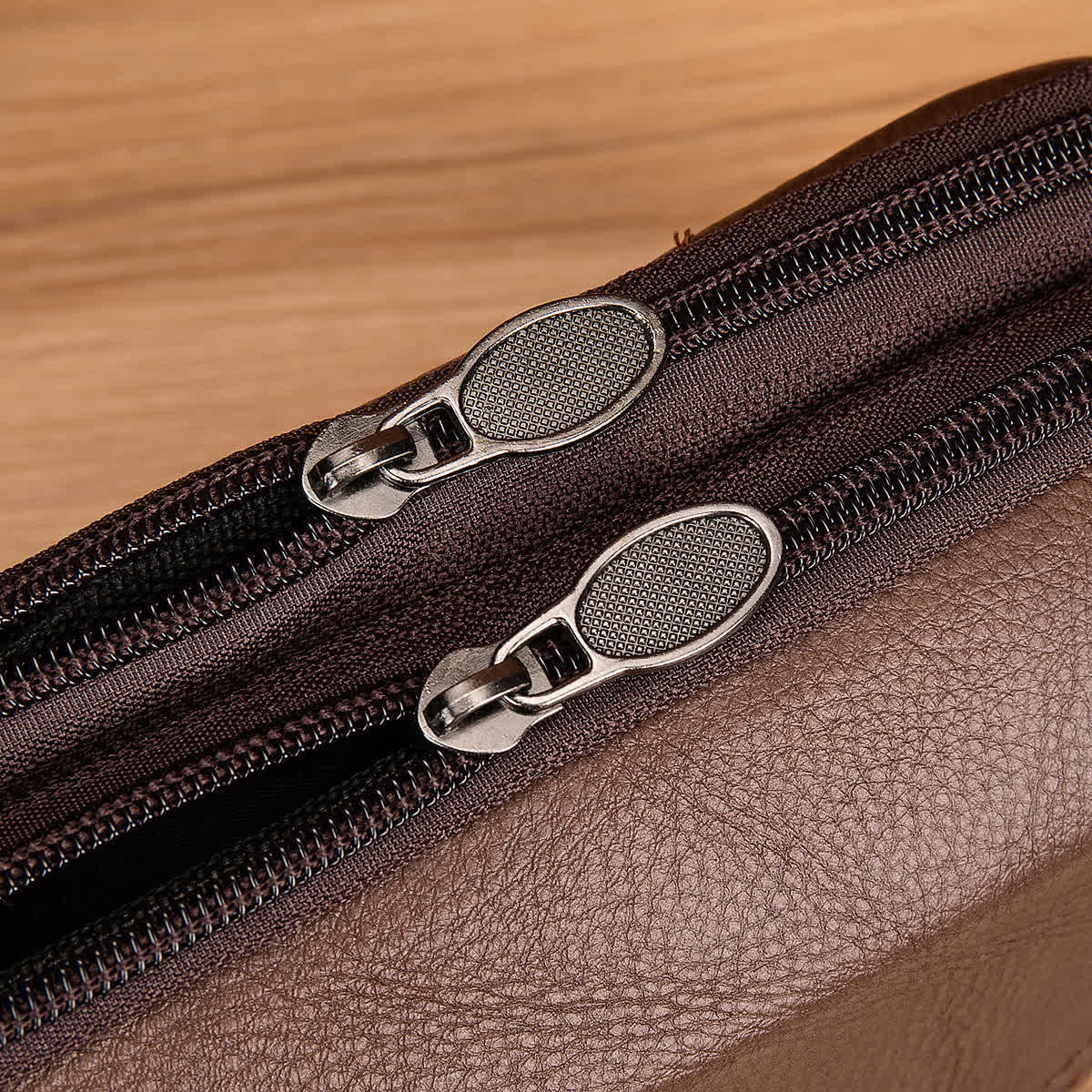 Card Holder Casual Simple Horizontal Zipper Leather Belt Bag - Image 12
