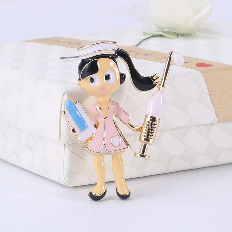 Cartoon Nurse Medical Nurse Gift Enamel Brooch - Image 2