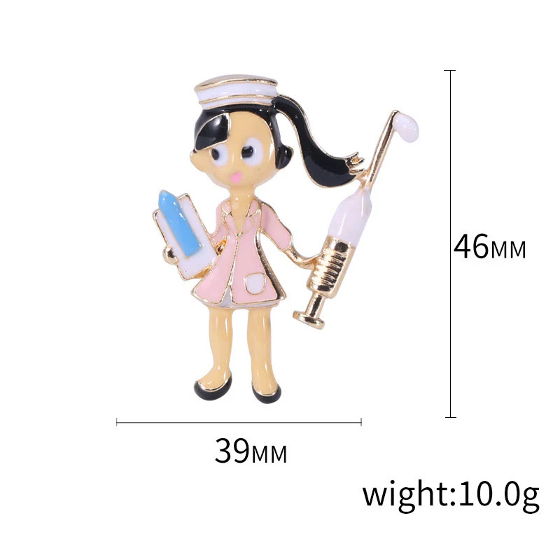 Cartoon Nurse Medical Nurse Gift Enamel Brooch - Image 6