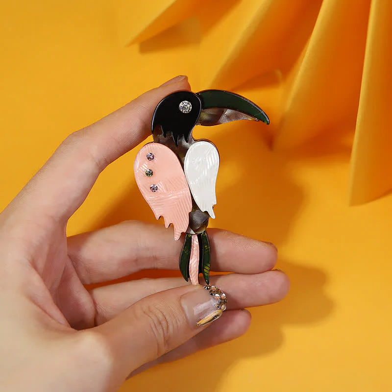 Cartoon Woodpecker Bird Handmade Acrylic Brooch - Image 4