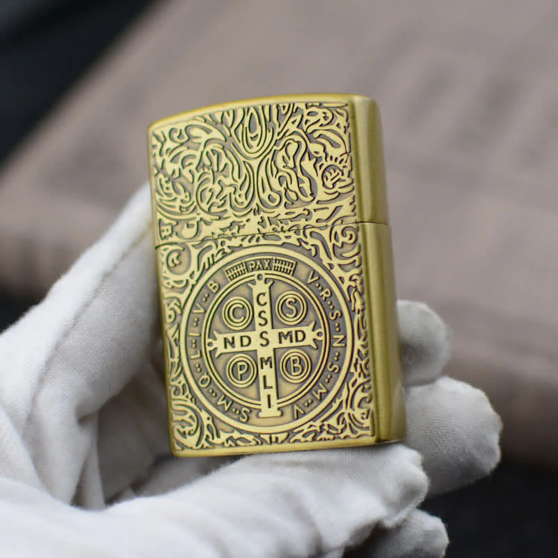 Carving Cross Grinding Wheel Refillable Butane Lighter - Image 4