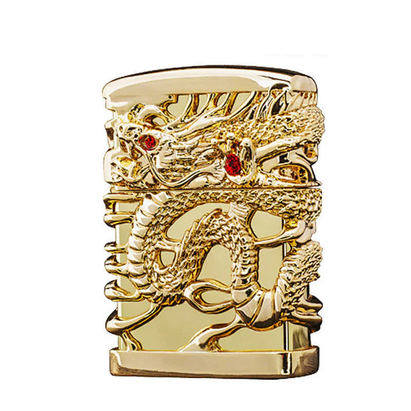 Carving Domineering Dragon Refillable Kerosene Lighter - Image 8