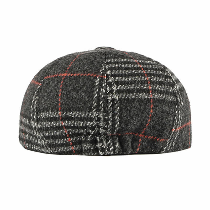 Casual Classic Plaid Octagon Cap Beret Hat - Image 3