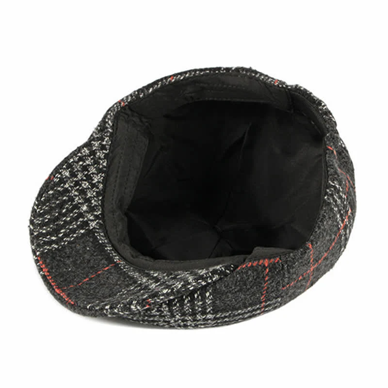 Casual Classic Plaid Octagon Cap Beret Hat - Image 4