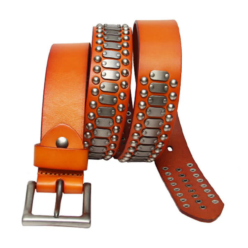 Casual Cool Metal Rock Rivet Studded Leather Belt - Image 9