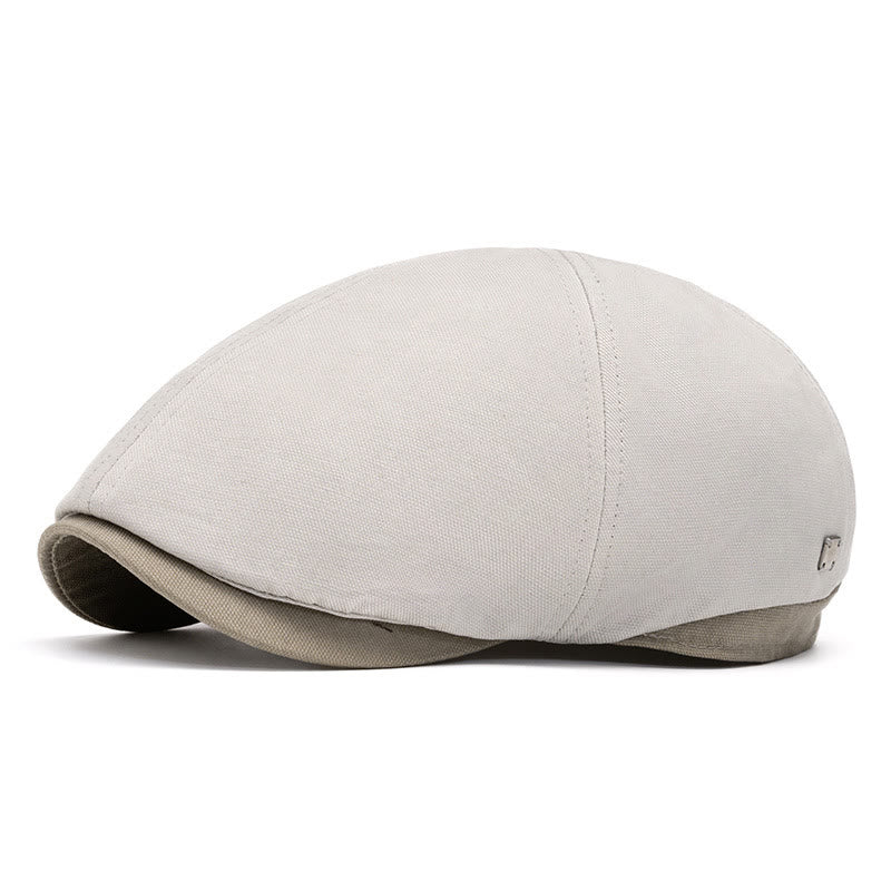 Casual Daily Wear Two-Tone Classic Flat Beret Hat - Image 13