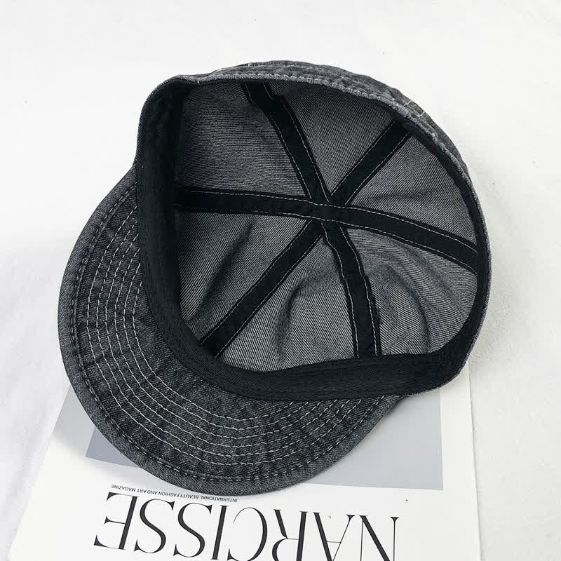 Casual Denim Cotton White Stitching Baseball Cap - Image 6