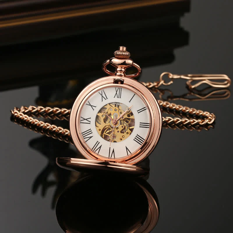 Casual Double Hunter Case Mechanical Pocket Watch - Image 11