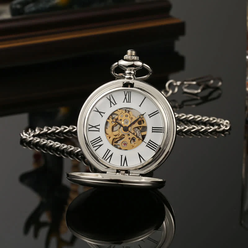 Casual Double Hunter Case Mechanical Pocket Watch - Image 3